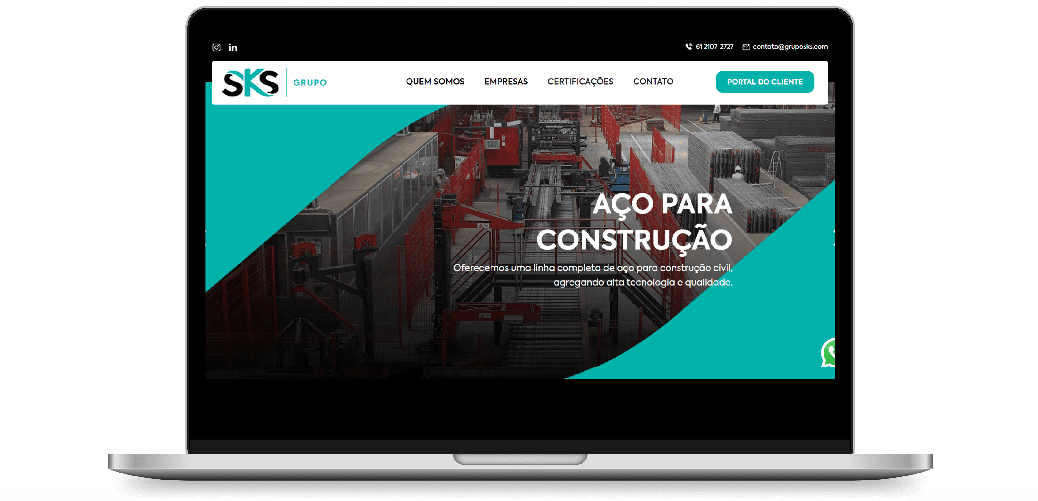 Grupo SKS, site portfolio para o grupo sks